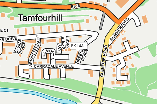 FK1 4AL map - OS OpenMap – Local (Ordnance Survey)