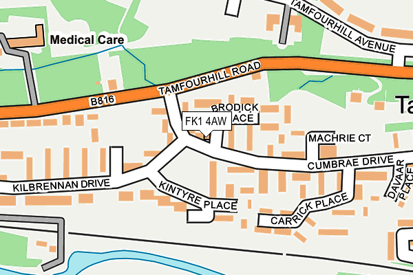 FK1 4AW map - OS OpenMap – Local (Ordnance Survey)