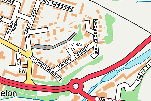 FK1 4AZ map - OS OpenMap – Local (Ordnance Survey)