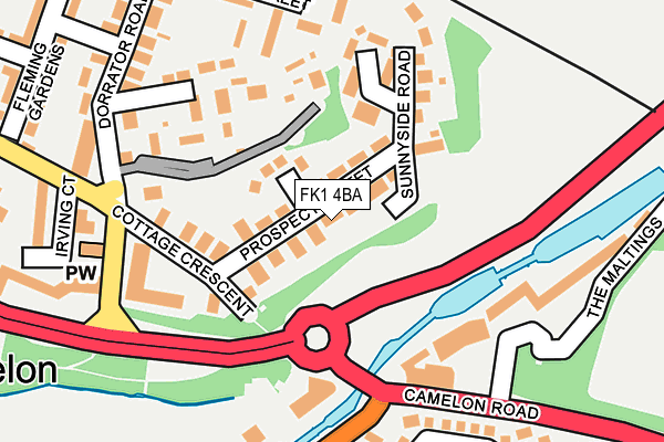 FK1 4BA map - OS OpenMap – Local (Ordnance Survey)