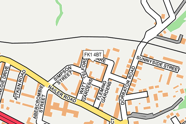 FK1 4BT map - OS OpenMap – Local (Ordnance Survey)