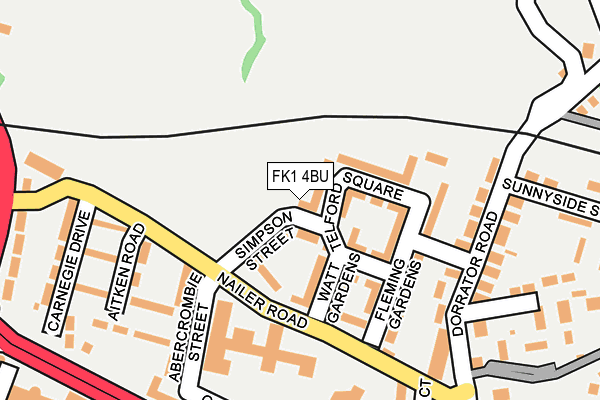 FK1 4BU map - OS OpenMap – Local (Ordnance Survey)