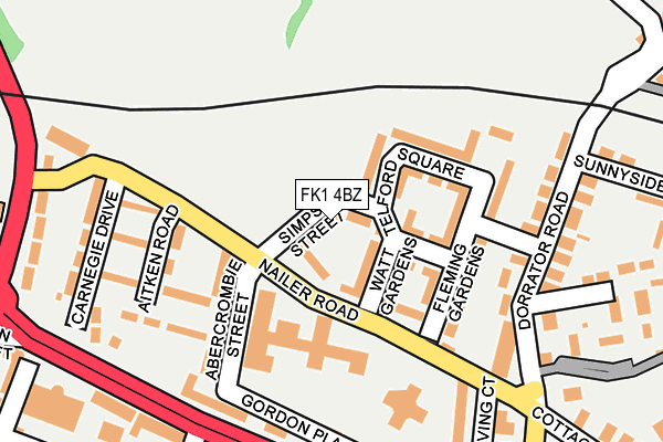 FK1 4BZ map - OS OpenMap – Local (Ordnance Survey)