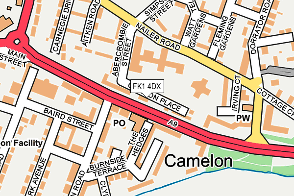 FK1 4DX map - OS OpenMap – Local (Ordnance Survey)