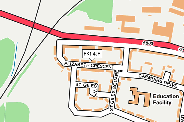 FK1 4JF map - OS OpenMap – Local (Ordnance Survey)