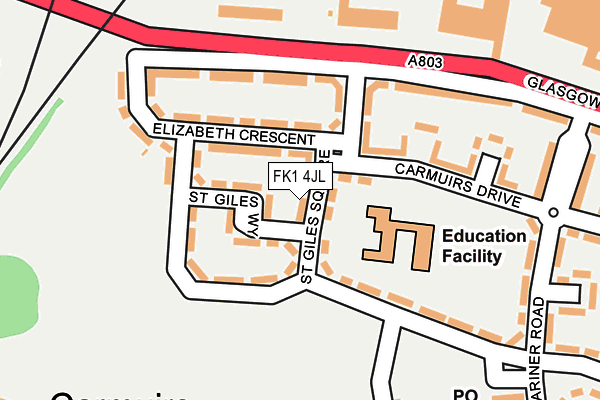 FK1 4JL map - OS OpenMap – Local (Ordnance Survey)