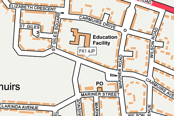 FK1 4JP map - OS OpenMap – Local (Ordnance Survey)