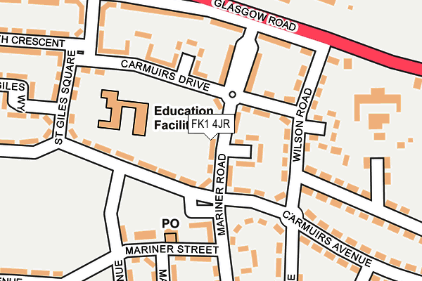 FK1 4JR map - OS OpenMap – Local (Ordnance Survey)