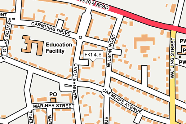 FK1 4JS map - OS OpenMap – Local (Ordnance Survey)