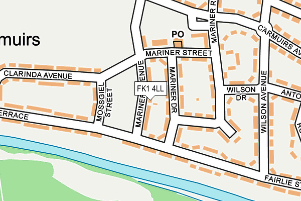 FK1 4LL map - OS OpenMap – Local (Ordnance Survey)