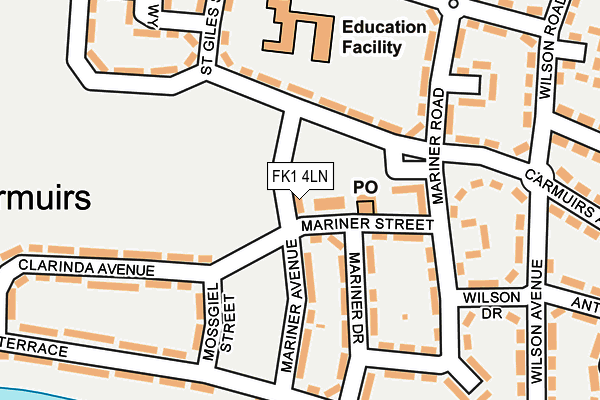 FK1 4LN map - OS OpenMap – Local (Ordnance Survey)