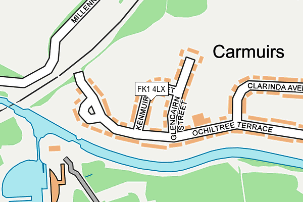 FK1 4LX map - OS OpenMap – Local (Ordnance Survey)