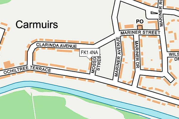 FK1 4NA map - OS OpenMap – Local (Ordnance Survey)