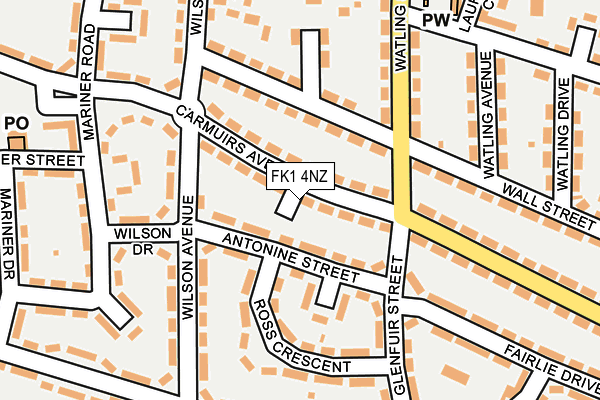 FK1 4NZ map - OS OpenMap – Local (Ordnance Survey)