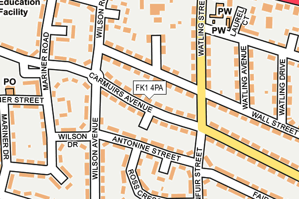 FK1 4PA map - OS OpenMap – Local (Ordnance Survey)