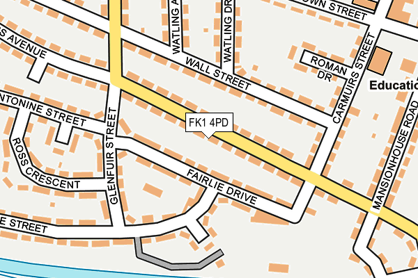 FK1 4PD map - OS OpenMap – Local (Ordnance Survey)