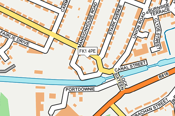 FK1 4PE map - OS OpenMap – Local (Ordnance Survey)