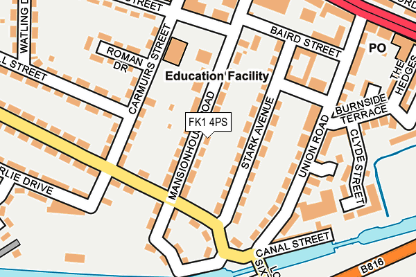 FK1 4PS map - OS OpenMap – Local (Ordnance Survey)