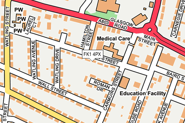 FK1 4PX map - OS OpenMap – Local (Ordnance Survey)