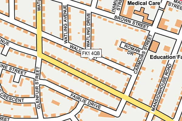 FK1 4QB map - OS OpenMap – Local (Ordnance Survey)