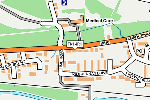 FK1 4RH map - OS OpenMap – Local (Ordnance Survey)