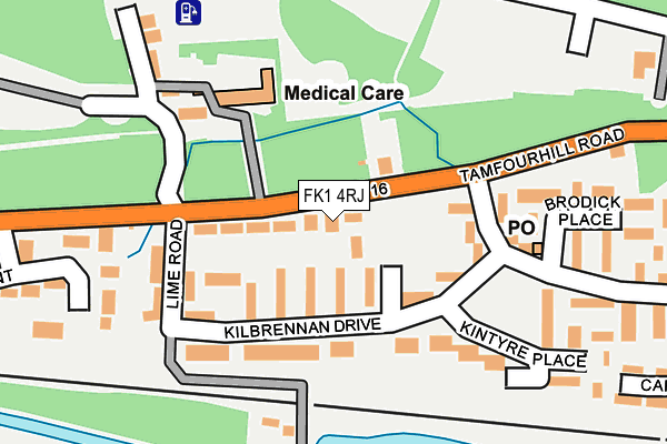 FK1 4RJ map - OS OpenMap – Local (Ordnance Survey)