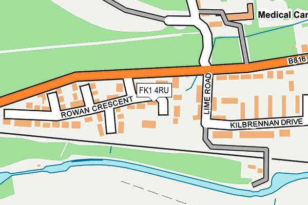 FK1 4RU map - OS OpenMap – Local (Ordnance Survey)