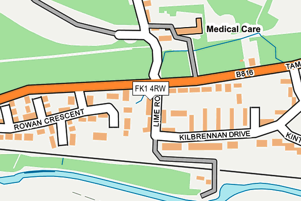 FK1 4RW map - OS OpenMap – Local (Ordnance Survey)