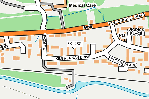 FK1 4SG map - OS OpenMap – Local (Ordnance Survey)