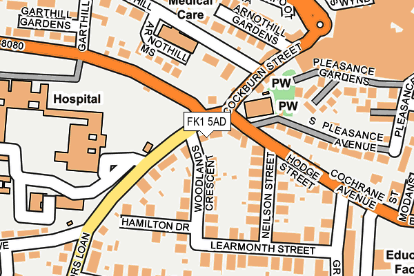 FK1 5AD map - OS OpenMap – Local (Ordnance Survey)