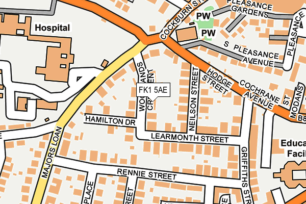 FK1 5AE map - OS OpenMap – Local (Ordnance Survey)