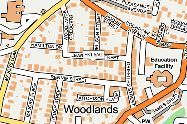 FK1 5AG map - OS OpenMap – Local (Ordnance Survey)