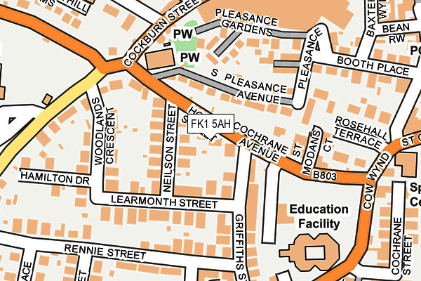 FK1 5AH map - OS OpenMap – Local (Ordnance Survey)