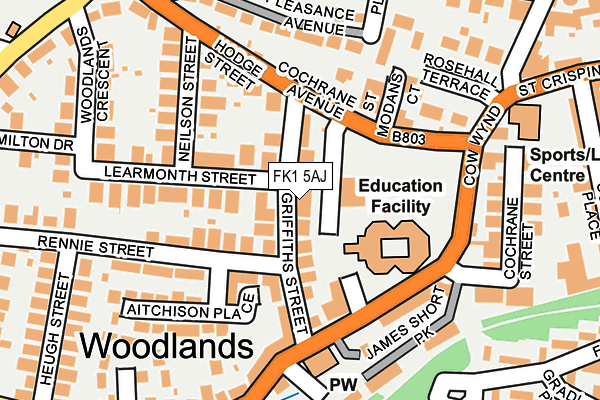 FK1 5AJ map - OS OpenMap – Local (Ordnance Survey)