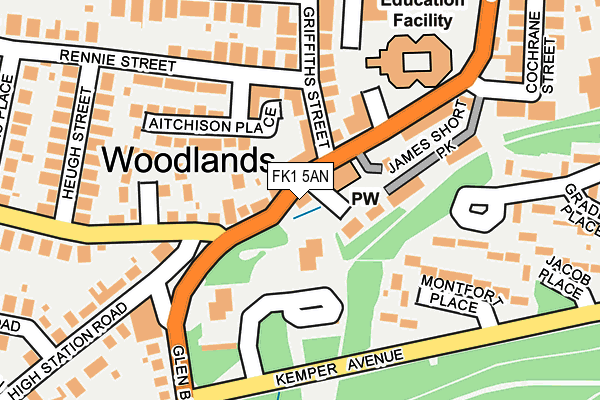 FK1 5AN map - OS OpenMap – Local (Ordnance Survey)