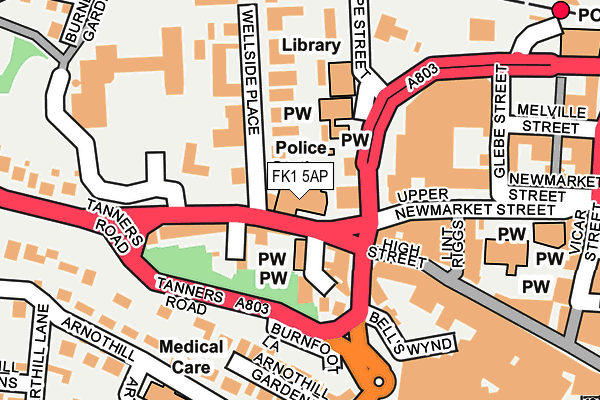 FK1 5AP map - OS OpenMap – Local (Ordnance Survey)