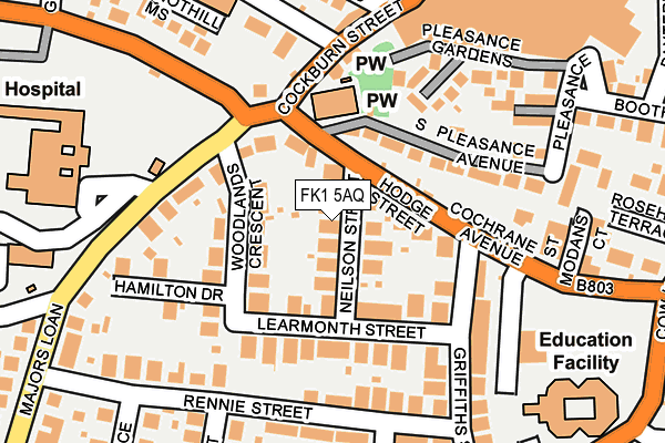 FK1 5AQ map - OS OpenMap – Local (Ordnance Survey)