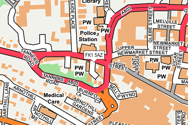 FK1 5AZ map - OS OpenMap – Local (Ordnance Survey)