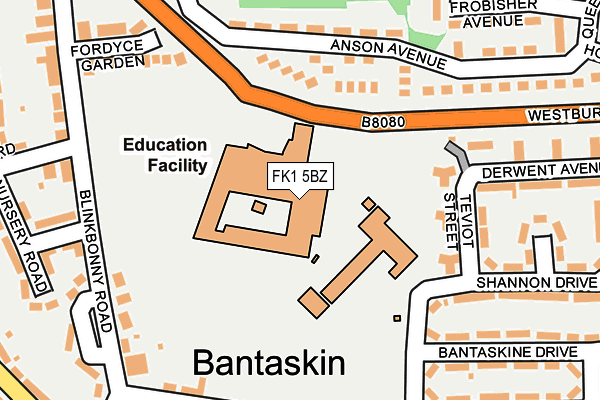 FK1 5BZ map - OS OpenMap – Local (Ordnance Survey)