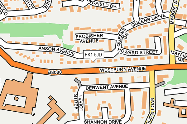 FK1 5JD map - OS OpenMap – Local (Ordnance Survey)