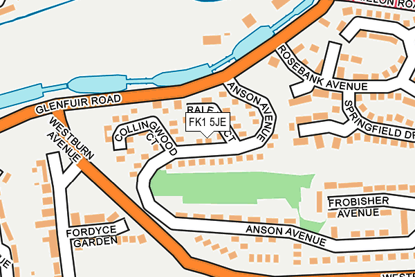 FK1 5JE map - OS OpenMap – Local (Ordnance Survey)