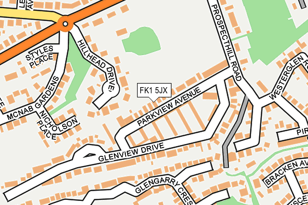 FK1 5JX map - OS OpenMap – Local (Ordnance Survey)