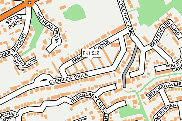 FK1 5JZ map - OS OpenMap – Local (Ordnance Survey)