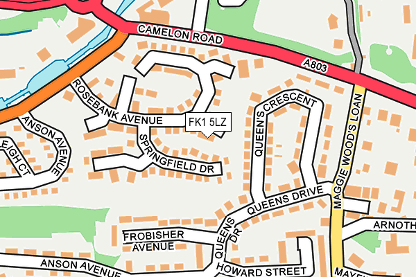 FK1 5LZ map - OS OpenMap – Local (Ordnance Survey)