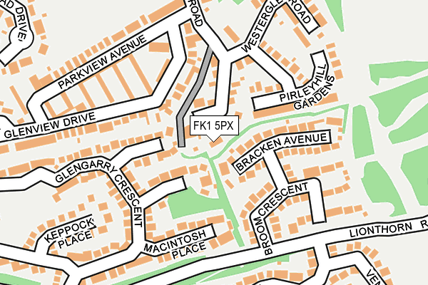 FK1 5PX map - OS OpenMap – Local (Ordnance Survey)