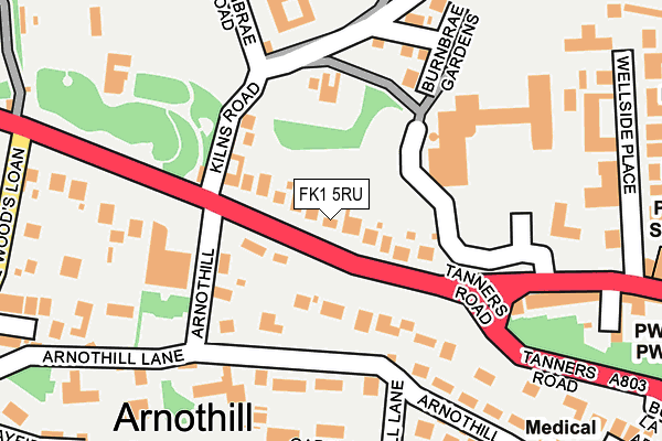 FK1 5RU map - OS OpenMap – Local (Ordnance Survey)