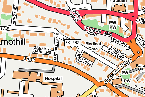 FK1 5RZ map - OS OpenMap – Local (Ordnance Survey)