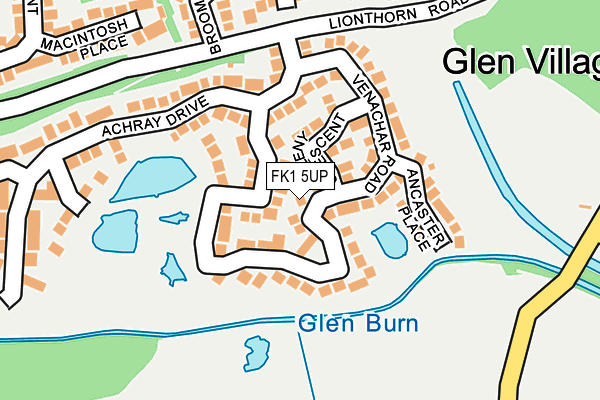 FK1 5UP map - OS OpenMap – Local (Ordnance Survey)