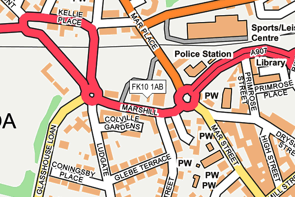 FK10 1AB map - OS OpenMap – Local (Ordnance Survey)