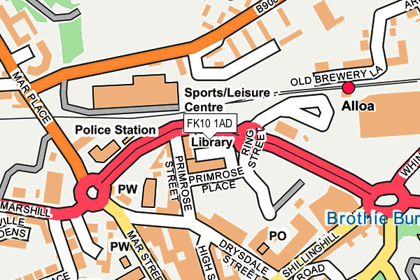 FK10 1AD map - OS OpenMap – Local (Ordnance Survey)